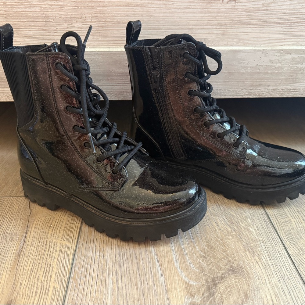 Class art size 4 in girls black sparkle boots